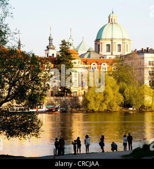 Moldau, Clementinum, Prag, Tschechische Republik, Europa Stockfoto