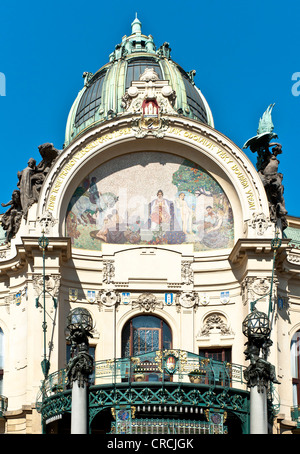 Gemeindehaus, Obecni Dum, Prag, Tschechische Republik, Europa Stockfoto