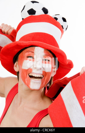 weibliche Fußball-fan Stockfoto