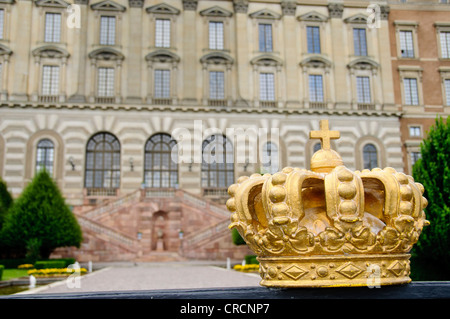 Die Fassade des Stockholmer königliche Schloss (Kungliga Slottet) in der Altstadt (Gamla Stan), Stockholm, Schweden Stockfoto