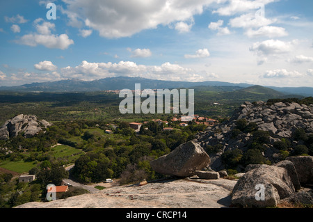 Landschaft in Sardinien, Aggius, Blick in Richtung Tempio und Monte Limbara, Sardinien, Italien, Europa Stockfoto