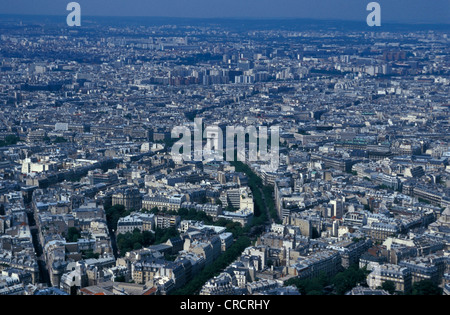 Blick vom Eiffelturm auf die Stadt, Frankreich, Paris Stockfoto