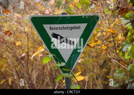 Zeichen "Biotope", Deutsch für Natur-reserve, Bendorf, Rheinland-Pfalz, Deutschland, Europa Stockfoto