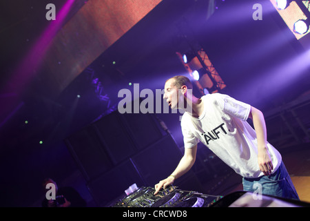 DJ Felix Kroecher, Techno-Festival Mayday 2011 in der Westfalenhalle Dortmund Veranstaltungsort, Dortmund, Nordrhein-Westfalen Stockfoto