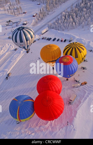 Levi Arctic Hot Air Balloon Festival 2008, Finnland, Lappland, Kittilä Stockfoto