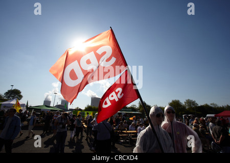 Protest vor der französischen Cattenom Kernkraftwerk, Lothringen, Frankreich, Europa Stockfoto