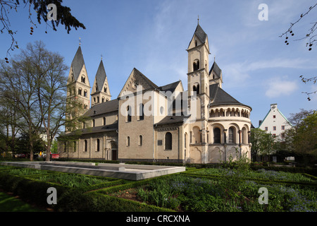 Basilika St. Kastor, Koblenz, UNESCO Oberes Mittelrheintal, Rheinland-Pfalz, Deutschland, Europa Stockfoto