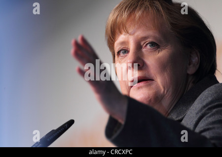 Bundeskanzlerin Angela Merkel, CDU Partei anlässlich einer Wahlkampagne in Andernach Stockfoto