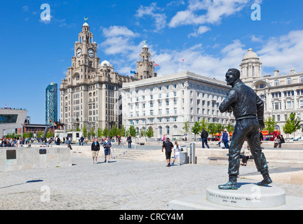 Pier Head drei Grazien Gebäude Waterfront von Liverpool Merseyside England uk Gb eu Europa Stockfoto