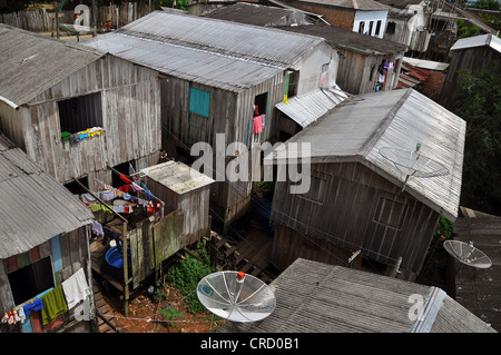 Favela, Slums, in der Amazonas, Stadt tefe in der Nähe von Manaus, Amazonas, Brasilien, Südamerika Stockfoto