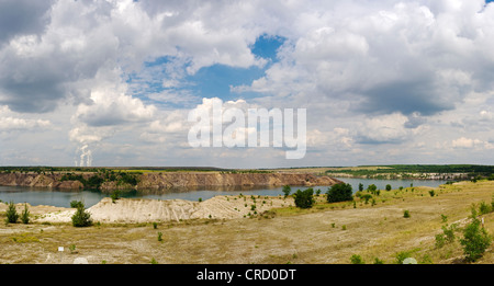 Verlassene Tagebau, offene Grube Bergbau Jaenschwalde, Brandenburg, Deutschland, Europa Stockfoto