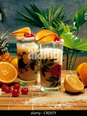 Tahiti Special, weißer Rum, Kokosnuss, Fruchtsaft, Tahiti. Stockfoto