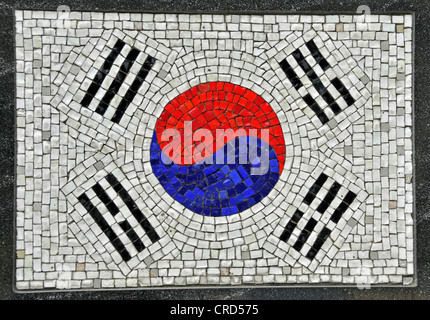 Flagge von Südkorea als ein Mosaik im Financial District - Denkmal der Universal Soldier, USA, New York City, Manhattan Stockfoto