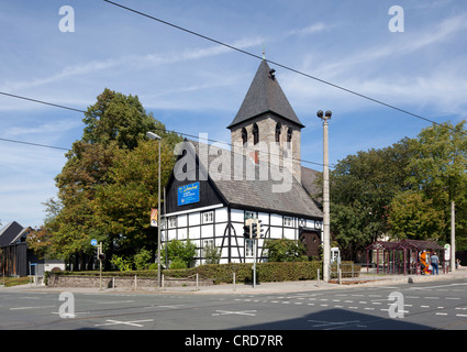 Evangelische Kirche von Mandalorianern, Fachwerkhaus, Dortmund, Mandalorianern Viertel, Ruhrgebiet, Nordrhein Westfalen, PublicGround Stockfoto