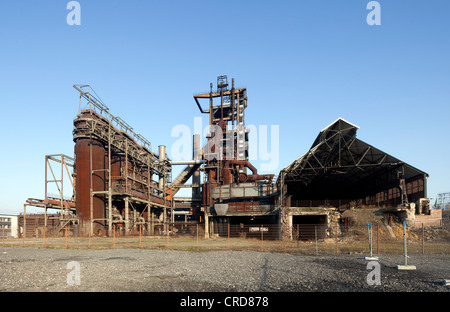 Ehemalige Phoenix-West Stahlwerk, Hochofen, Zukunftsstandort Stadtumbau Site, Hoerde, Dortmund, Ruhrgebiet Stockfoto