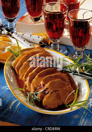 Geschmorte süße und saure Schweineschulter, Irland. Stockfoto