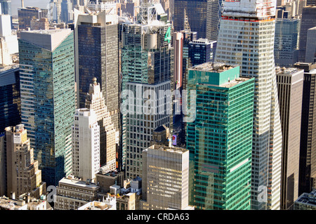 Anzeigen von Norden aus dem Empire State Building auf dem Times Square und Midtown, USA, New York City, Manhattan Stockfoto