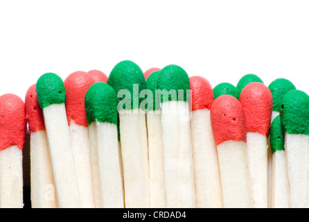 Extreme Makro Matches isoliert auf weißem Hintergrund Stockfoto