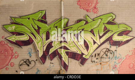 Graffiti-Wand Bridgend Kunst bunt Stockfoto