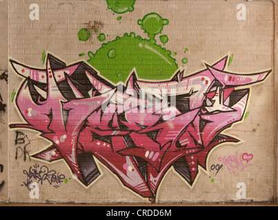 Graffiti-Wand Bridgend Kunst bunt Stockfoto