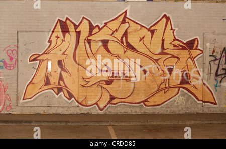 Graffiti-Wand Bridgend Kunst bunt Stockfoto