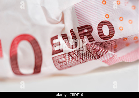 Zerknitterte 10 Euro-banknote Stockfoto