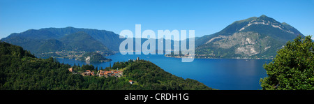 Panorama des Comer Sees in der Nähe von Varenna, Lombardei, Italien, Europa Stockfoto