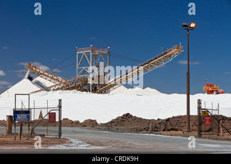 Meer Salzgewinnung durch die britisch-australische Bergbauunternehmen Rio Tinto Minerals, Port Hedland, Western Australia, Australien Stockfoto