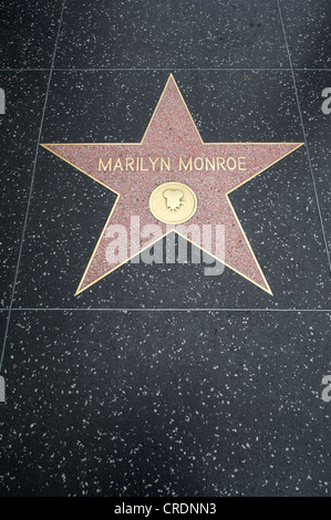 Marilyn Monroe-Stern auf dem Walk of Fame in Hollywood Stockfoto