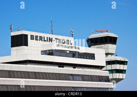 Flughafen Berlin-Tegel Otto Lilienthal, Hauptgebäude, Turm, Berlin, Deutschland, Europa Stockfoto