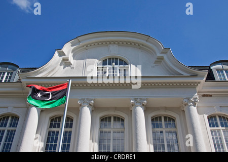 Nationalflagge, Botschaft von Libyen, Berlin, Deutschland, Europa Stockfoto