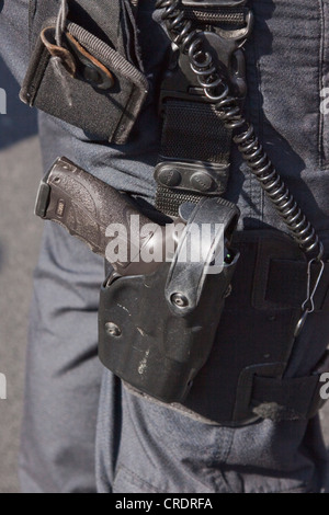 Gewehr, Pistole, Polizei, Pflicht Waffe, Holster, Deutschland Stockfoto