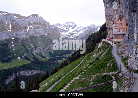 Gasthaus Aescher-Wildkirchli, Schweiz, Wasserauen Stockfoto