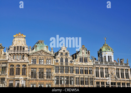 Zunfthäuser am Grote Markt Platz, Grand Place Platz, Brüssel, Belgien, Europa, PublicGround Stockfoto