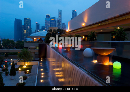 Singapur in der Nacht, Singapur Stockfoto