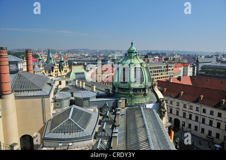 Kuppel der Obecní Dum Gebäude, Gemeindehaus, Art Nouveau Stil, Platz der Republik, Prag, Böhmen, Tschechische Republik, Europa Stockfoto