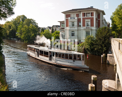 Historischen Dampfer, Ausflugsschiff, auf der Alster Fluss, Hamburg, Deutschland, Europa Stockfoto