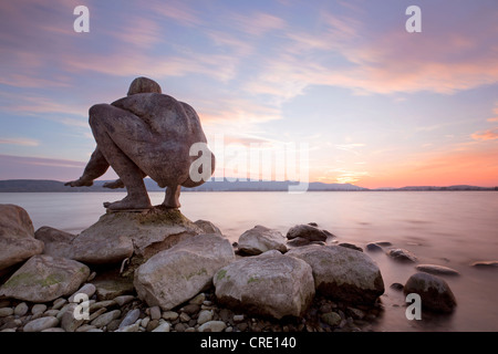 Skulptur, stehende Welle, El Niño, in der Nähe von Radolfzell am Bodensee, Baden-Württemberg, Deutschland, Europa Stockfoto