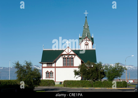 Christliche Kirche von Húsavík, Husavik, Ísland, Island, Skandinavien, Nordeuropa, Europa Stockfoto