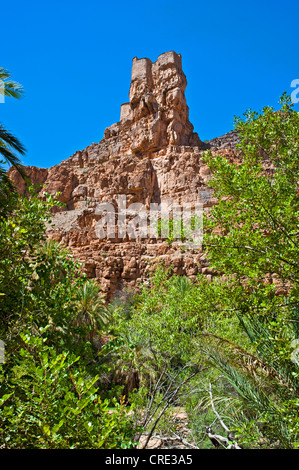 Agadir Aguelluy, eine befestigte Burg auf einer Klippe, Amtoudi, Anti-Atlas Gebirge, Südmarokko, Marokko, Afrika Stockfoto