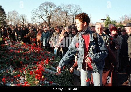 Luxemburg-Liebknecht-Gedenkstätte-Demonstration in Berlin, Deutschland Stockfoto