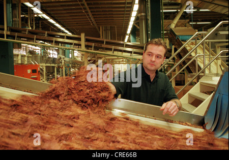 Ein Arbeiter bei Philip Morris-Werk in Berlin-Neukölln, Deutschland Stockfoto