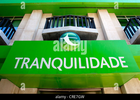 Hauptsitz der größten Versicherungsgesellschaft in Portugal, Tranquilidade, Companhia de Seguros Tranquilidade Zugehörigkeit zu den Stockfoto