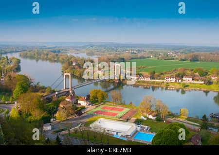 Frankreich; Normandie; Les Andelys; Schloss; Gaillard; Fluss; seine Stockfoto