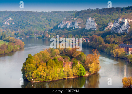 Frankreich; Normandie; Les Andelys; Schloss; Gaillard; Fluss; seine Stockfoto