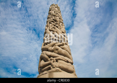 Monolith, Vigeland Skulpturenpark, Frogner Park befindet sich in Oslo, Norwegen. Stockfoto