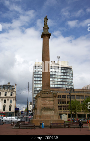 Sir Walter Scott Statue auf Spalte in George quadratisch Glasgow Schottland, Vereinigtes Königreich Stockfoto