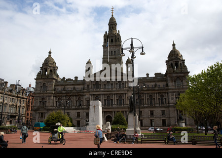 George Square und Glasgow Stadtrat Kammern Gebäude Schottland, Vereinigtes Königreich Stockfoto