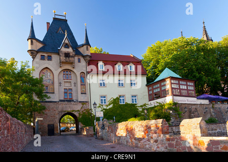 Mittlere Tor zum Schloss (Albrechtsburg) von der Stadt Side - Meißen, Sachsen, Deutschland, Europa Stockfoto