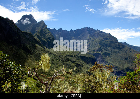 Berglandschaft, La Réunion, Indischer Ozean Stockfoto